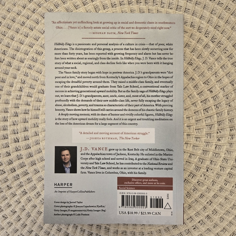 Hillbilly Elegy Book - A Memoir about JD Vance - Picture 2 of 10